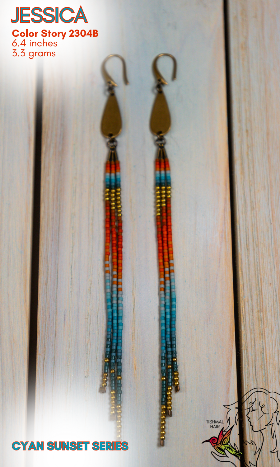 Cyan Sunset Jessica Earrings 2304B