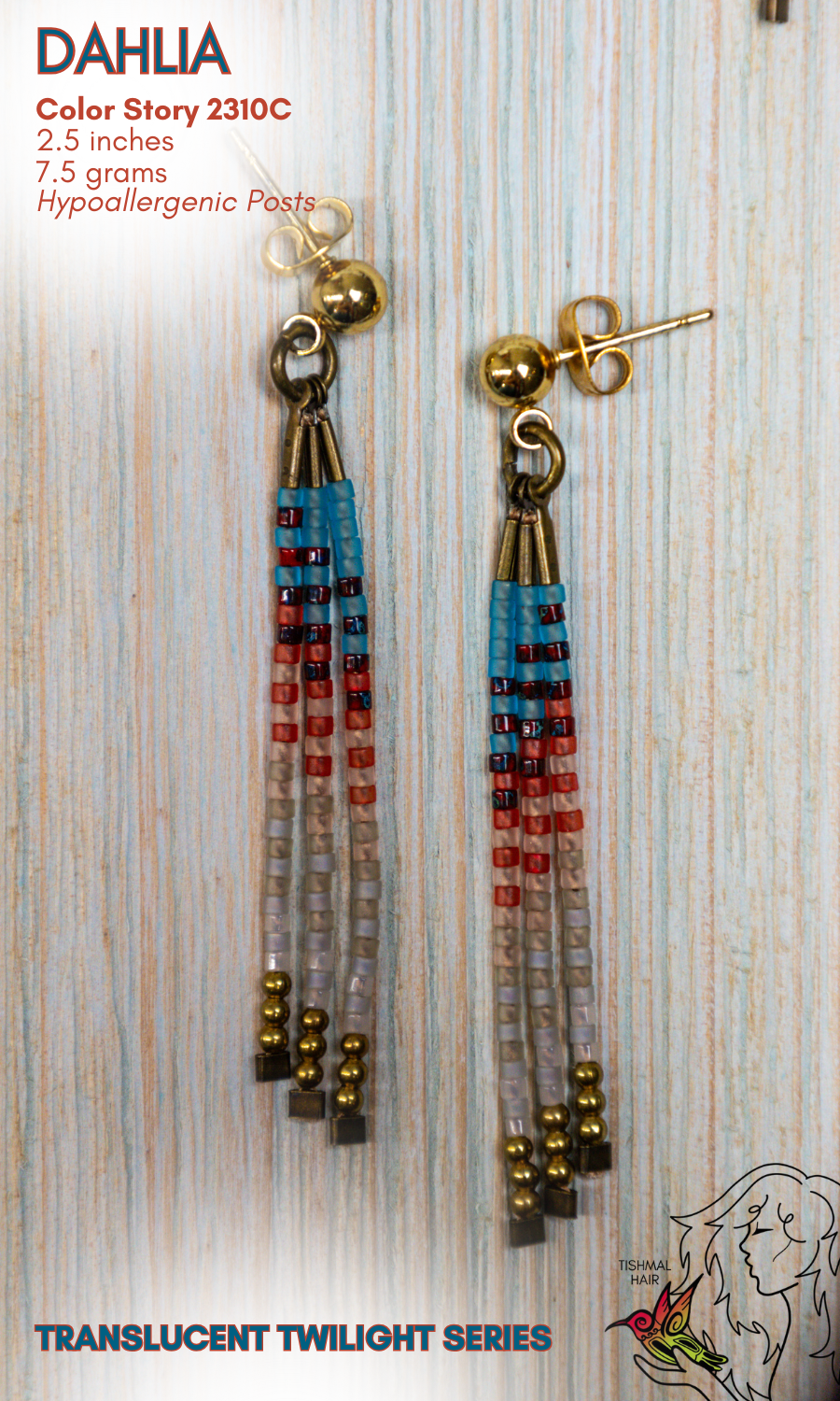Translucent Twilight Dahlia Earrings 2310C