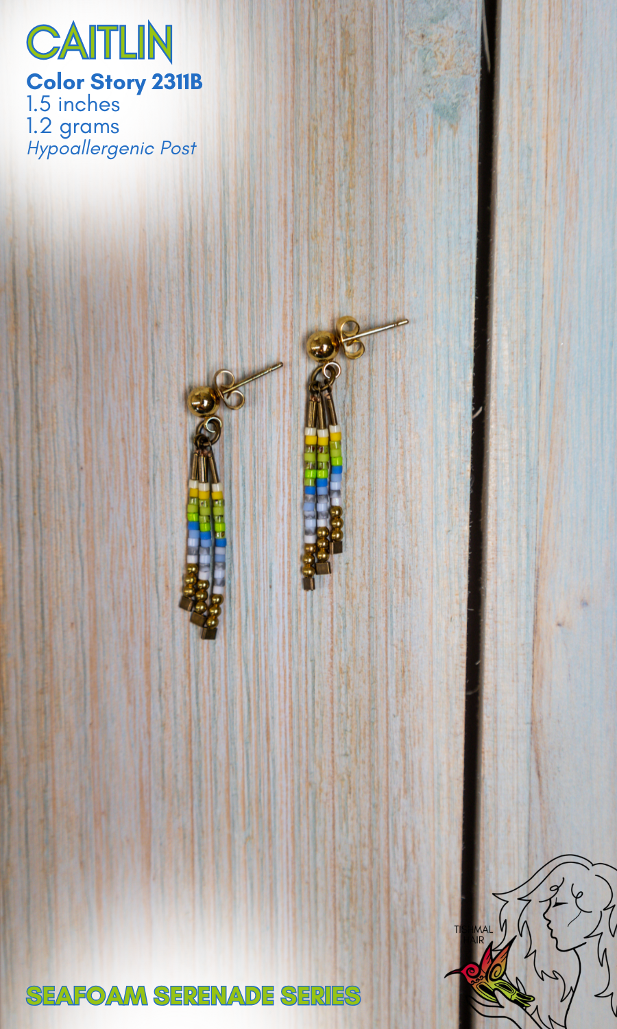 Seafoam Serenade Caitlin Earrings 2311B