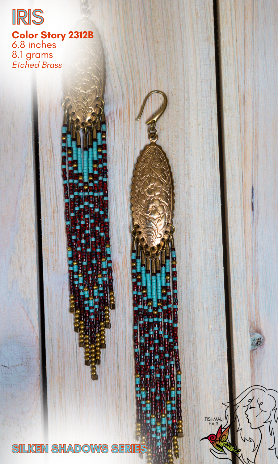 Silken Shadows Iris Earrings 2312B