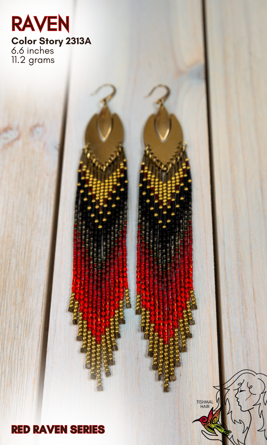 Red Raven Raven Earrings 2313A
