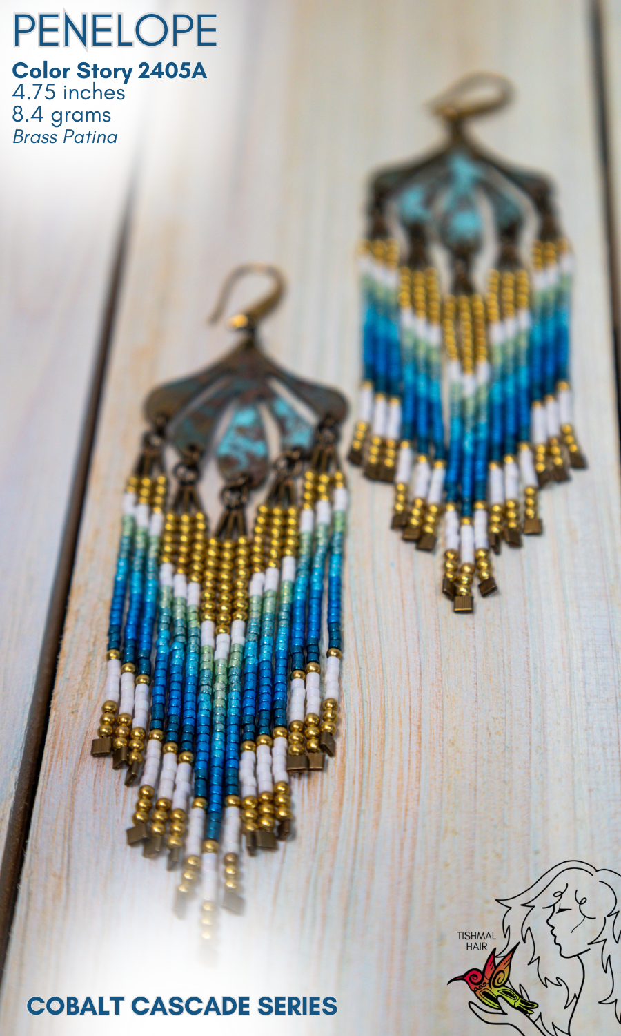 Cobalt Cascade Penelope Earrings 2405A