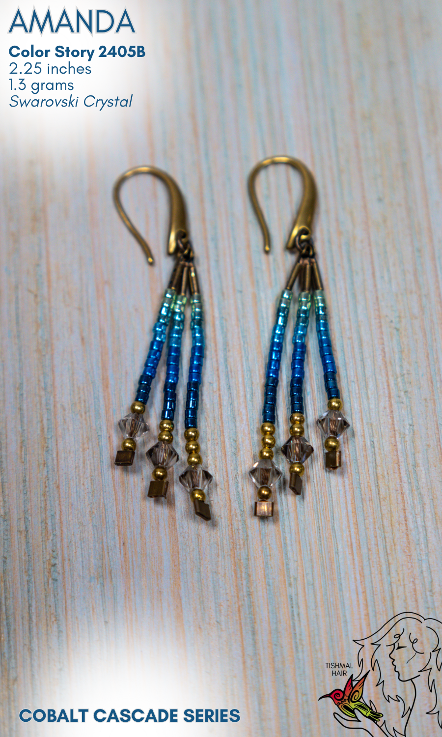 Cobalt Cascade Amanda Earrings 2405B