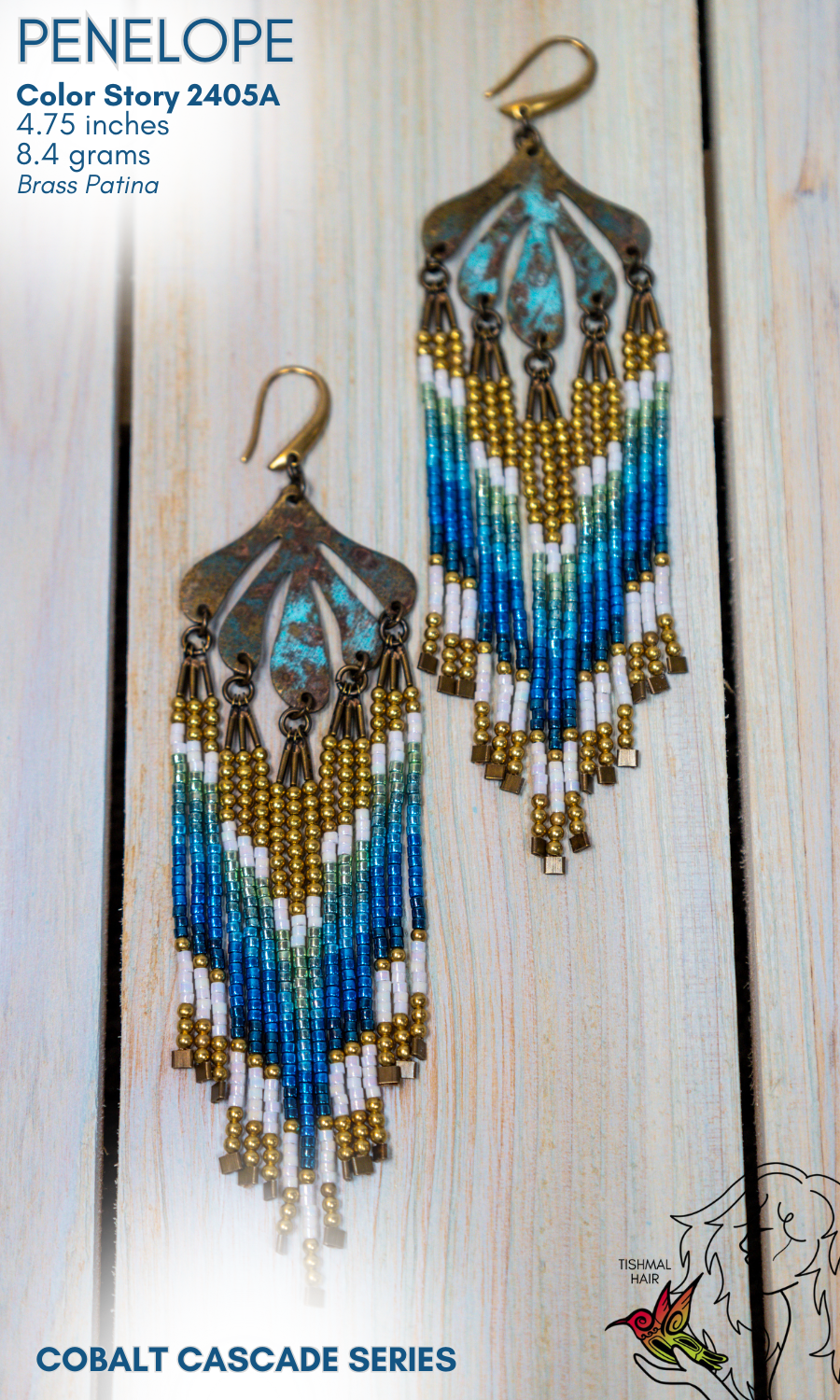 Cobalt Cascade Penelope Earrings 2405A