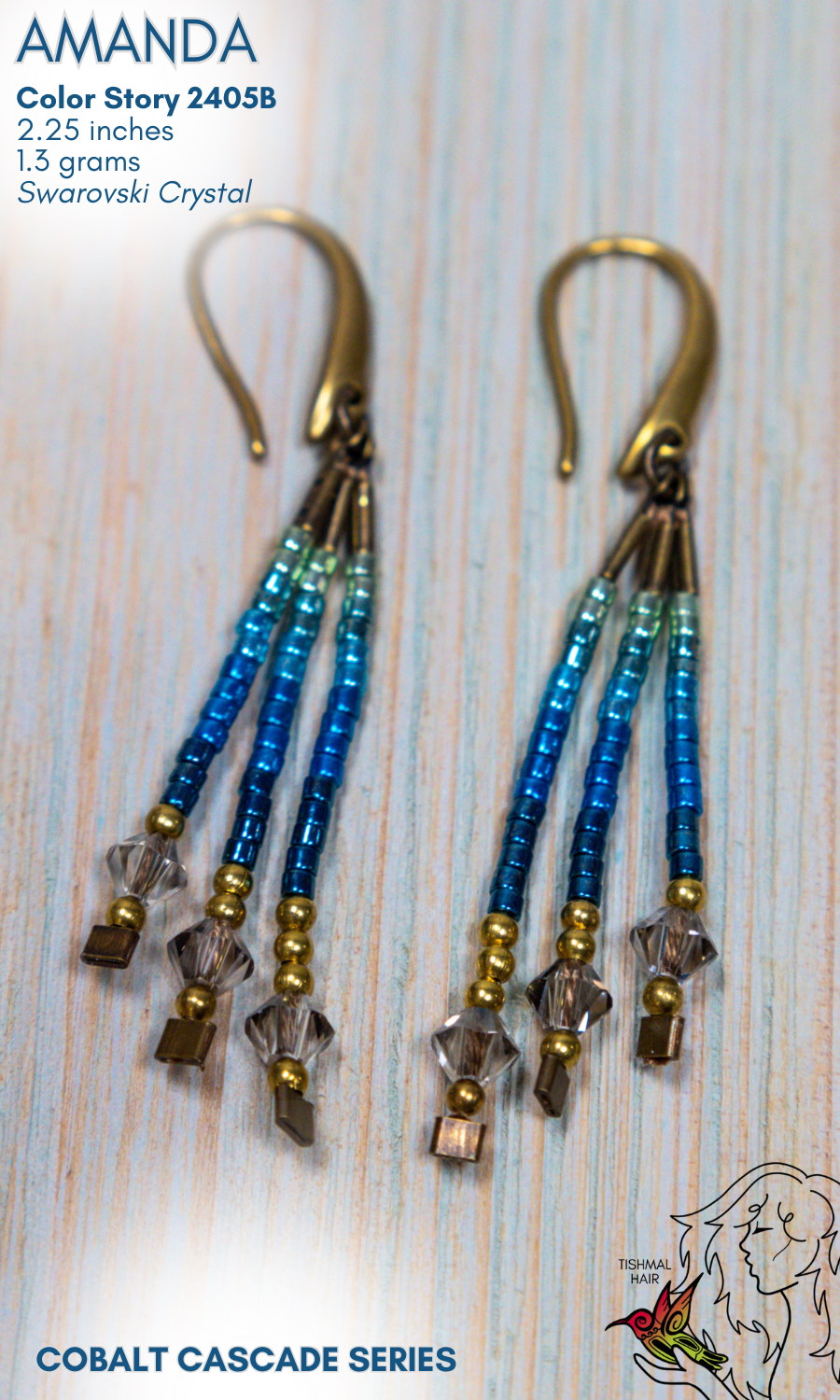 Cobalt Cascade Amanda Earrings 2405B