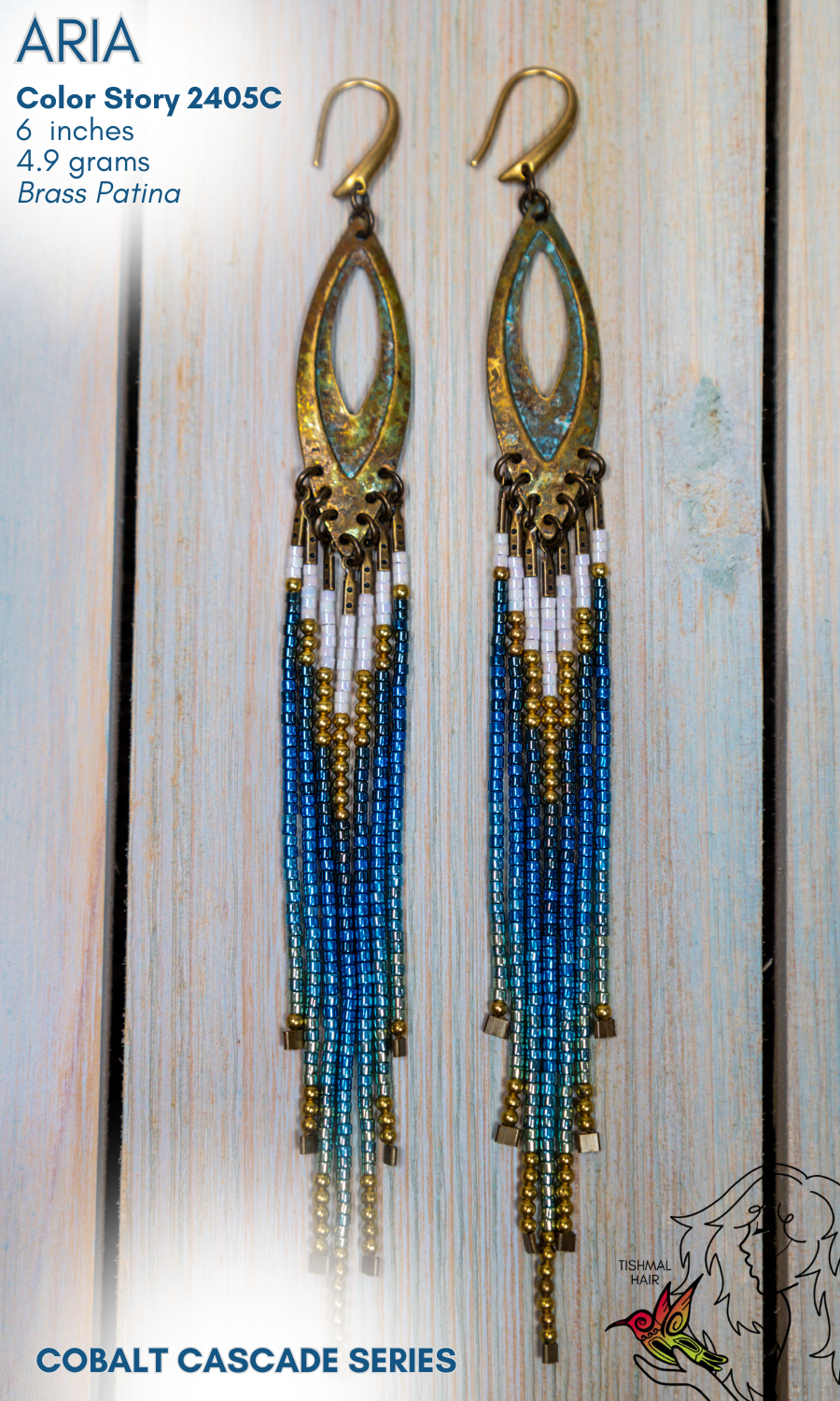 Cobalt Cascade Aria Earrings 2405C