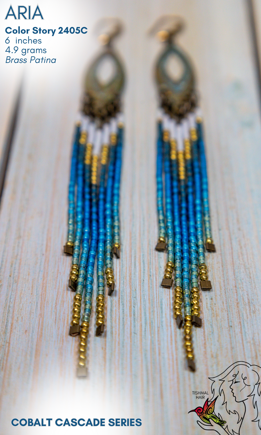 Cobalt Cascade Aria Earrings 2405C