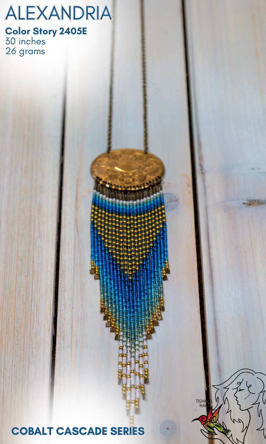 Cobalt Cascade Alexandria Necklace 2405E
