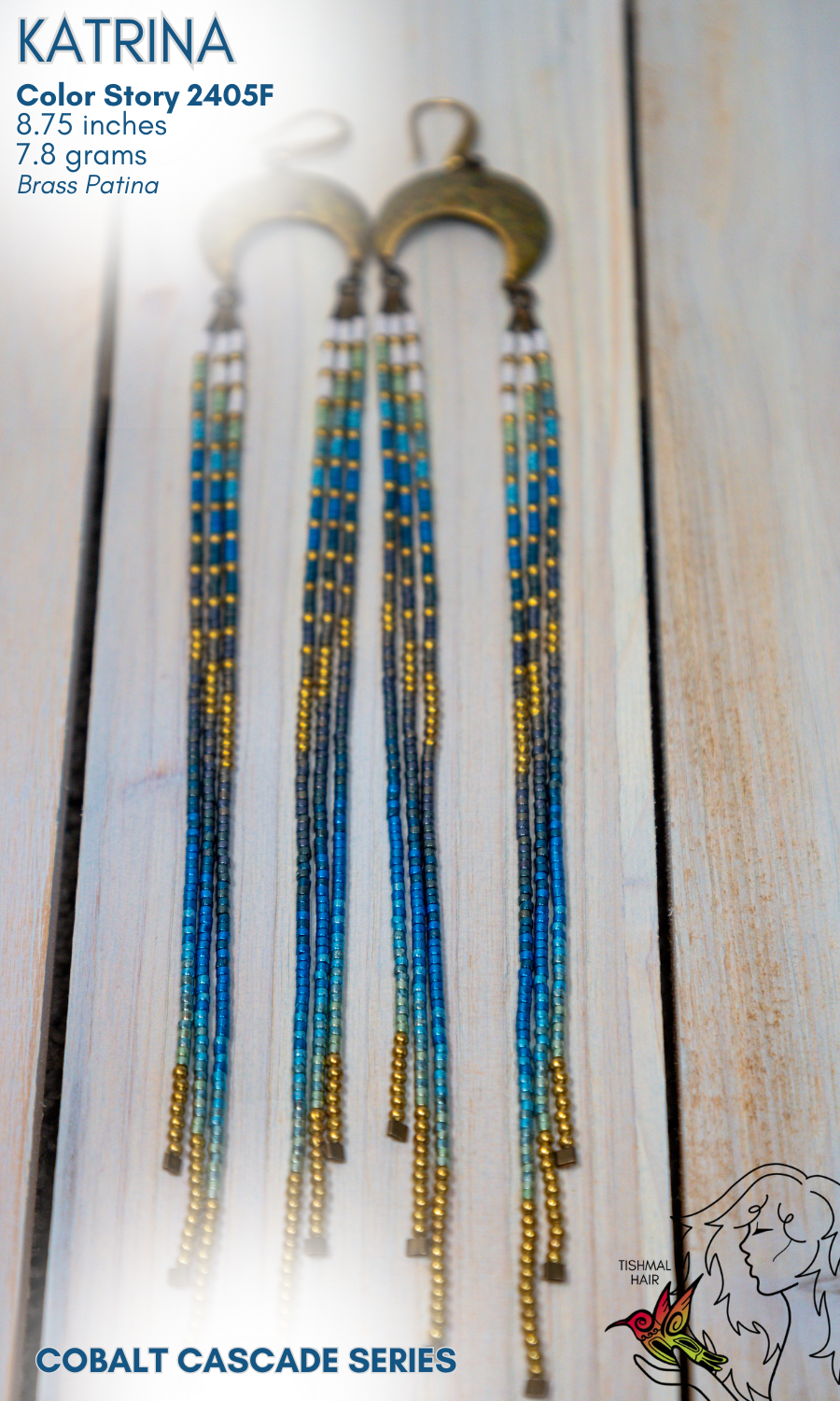 Cobalt Cascade Katrina Earrings 2405F
