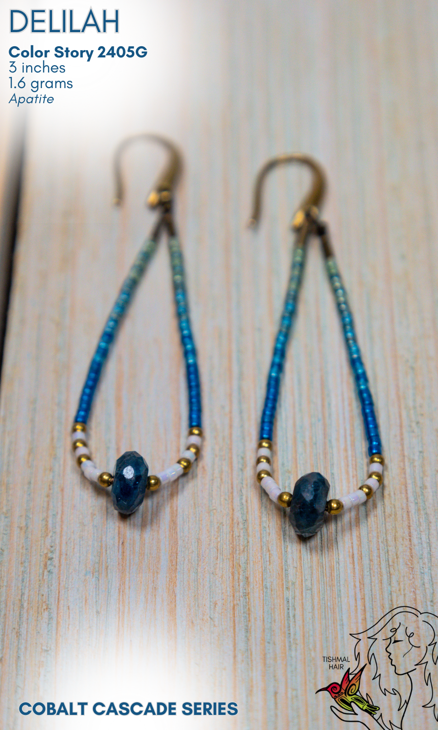 Cobalt Cascade Delilah Earrings 2405G