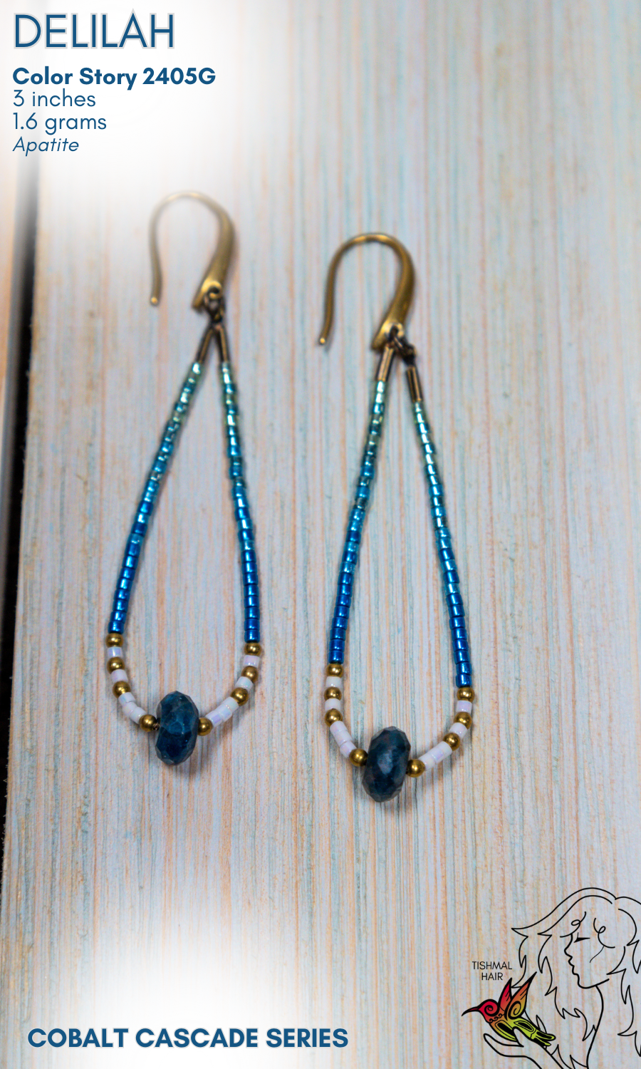 Cobalt Cascade Delilah Earrings 2405G