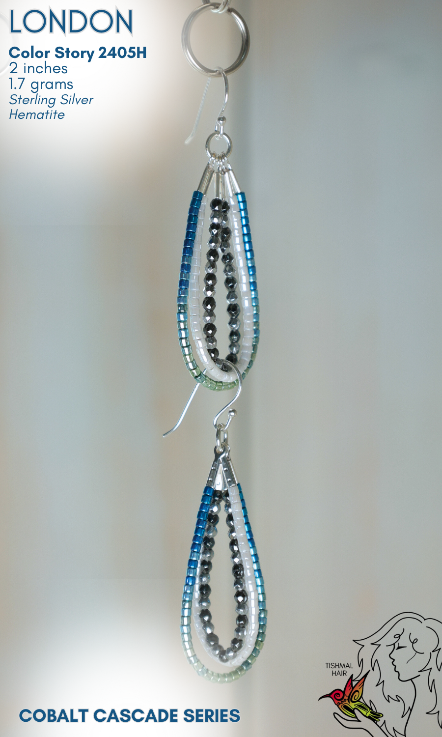 Cobalt Cascade London Earrings 2405H