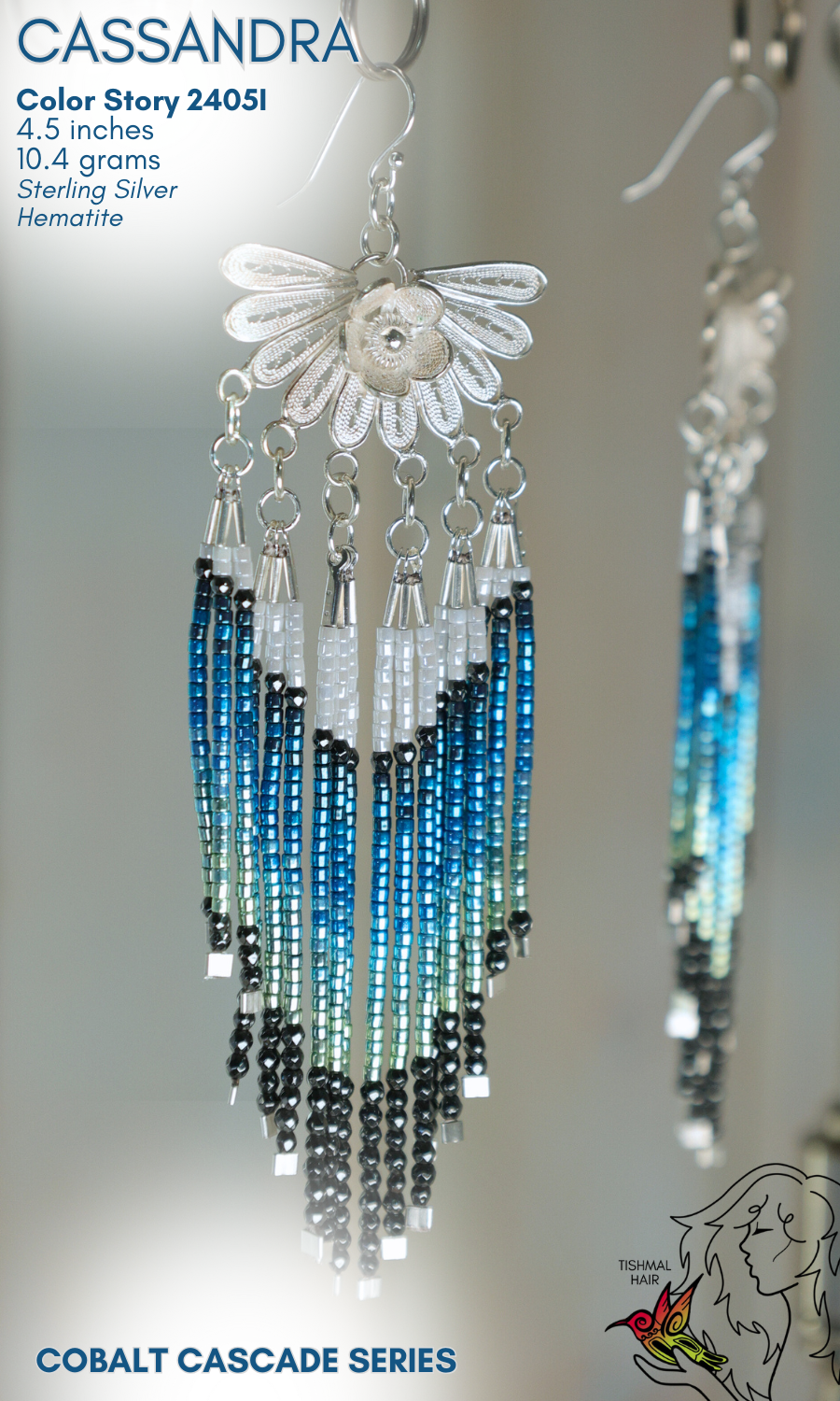 Cobalt Cascade Cassandra Earrings 2405I