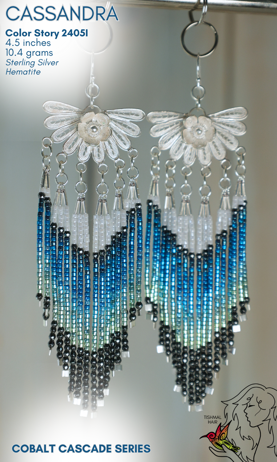 Cobalt Cascade Cassandra Earrings 2405I