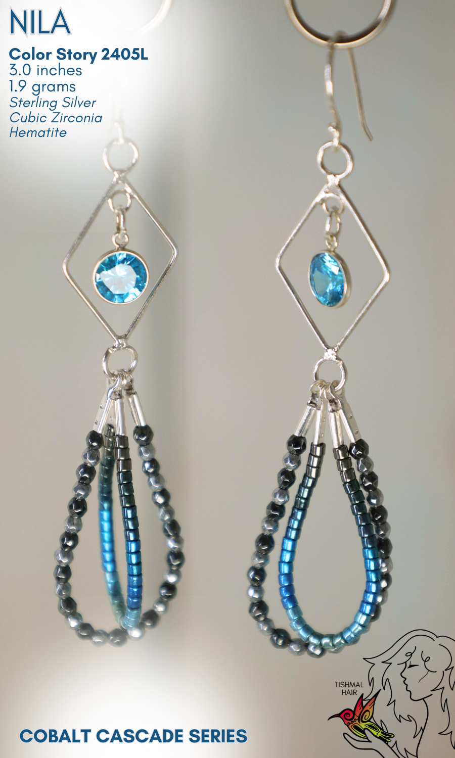 Cobalt Cascade Nila Earrings 2405L