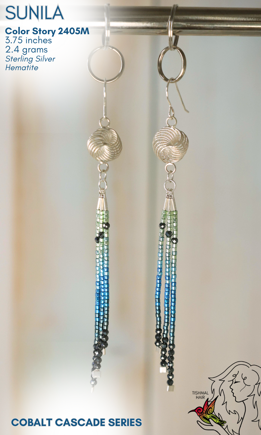 Cobalt Cascade Sunila Earrings 2405M