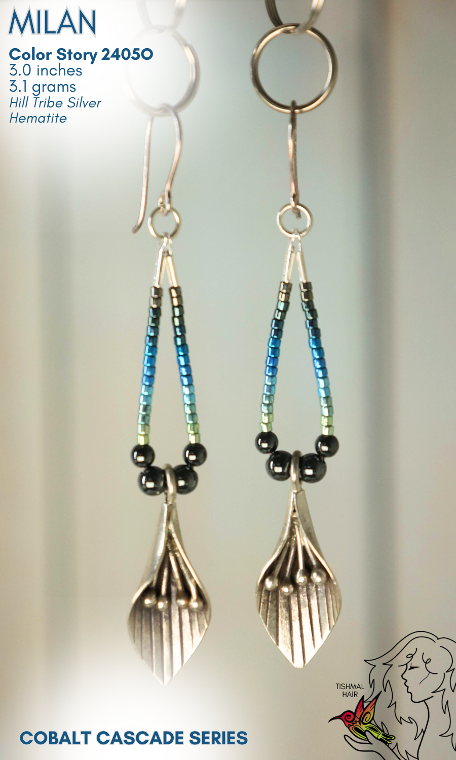 Cobalt Cascade Milan Earrings 2405O