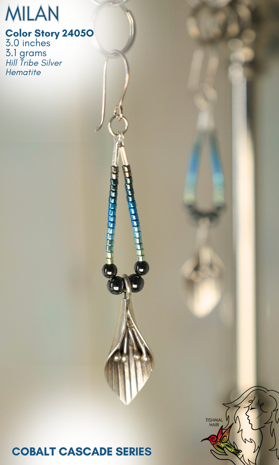 Cobalt Cascade Milan Earrings 2405O