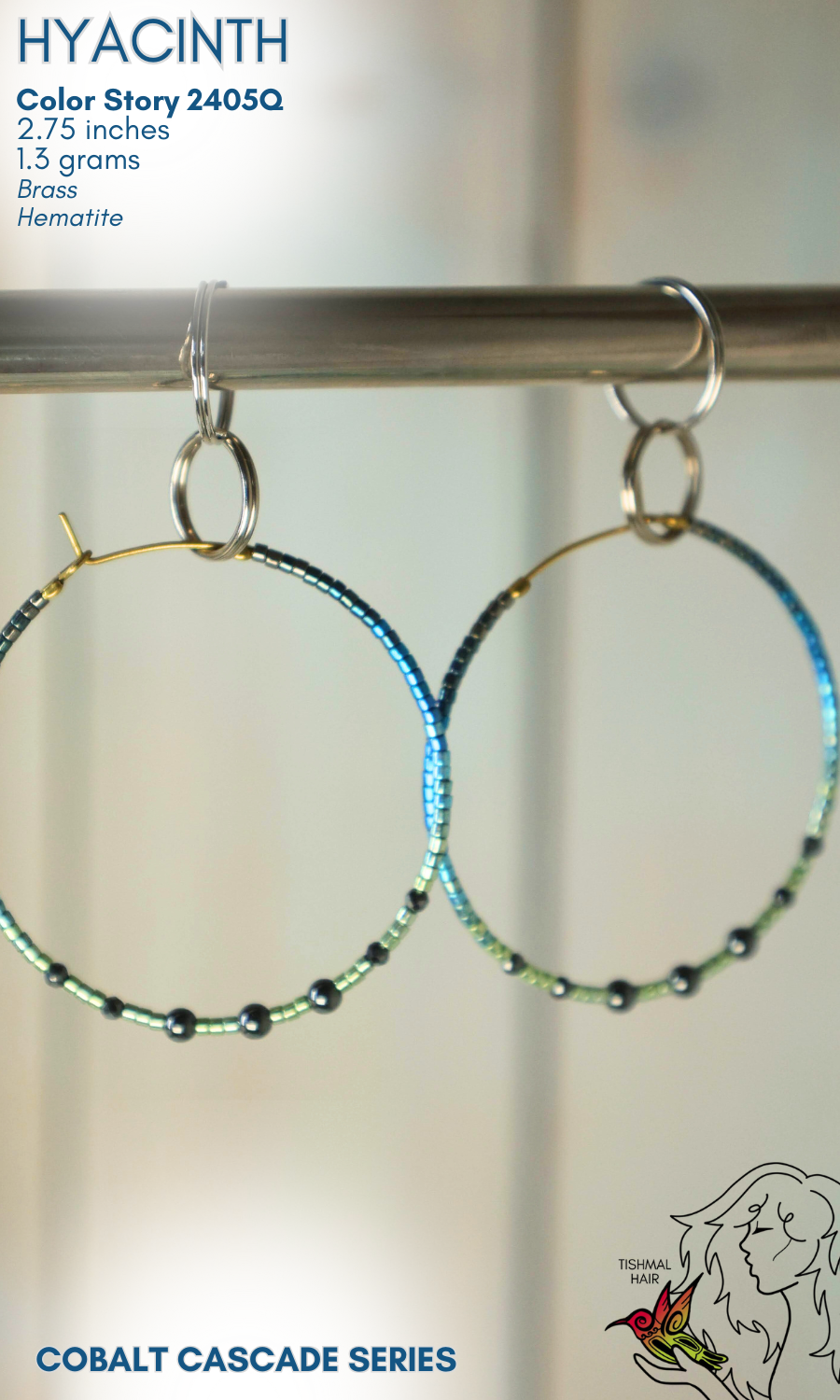 Cobalt Cascade Hyacinth Earrings 2405Q