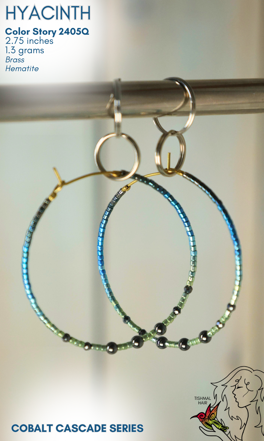 Cobalt Cascade Hyacinth Earrings 2405Q