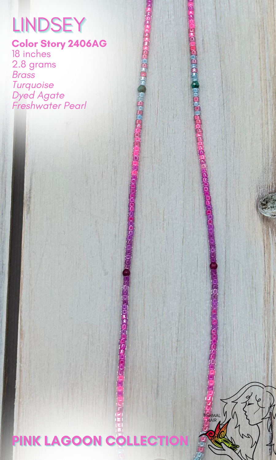 Pink Lagoon Lindsey Necklace 2406AG