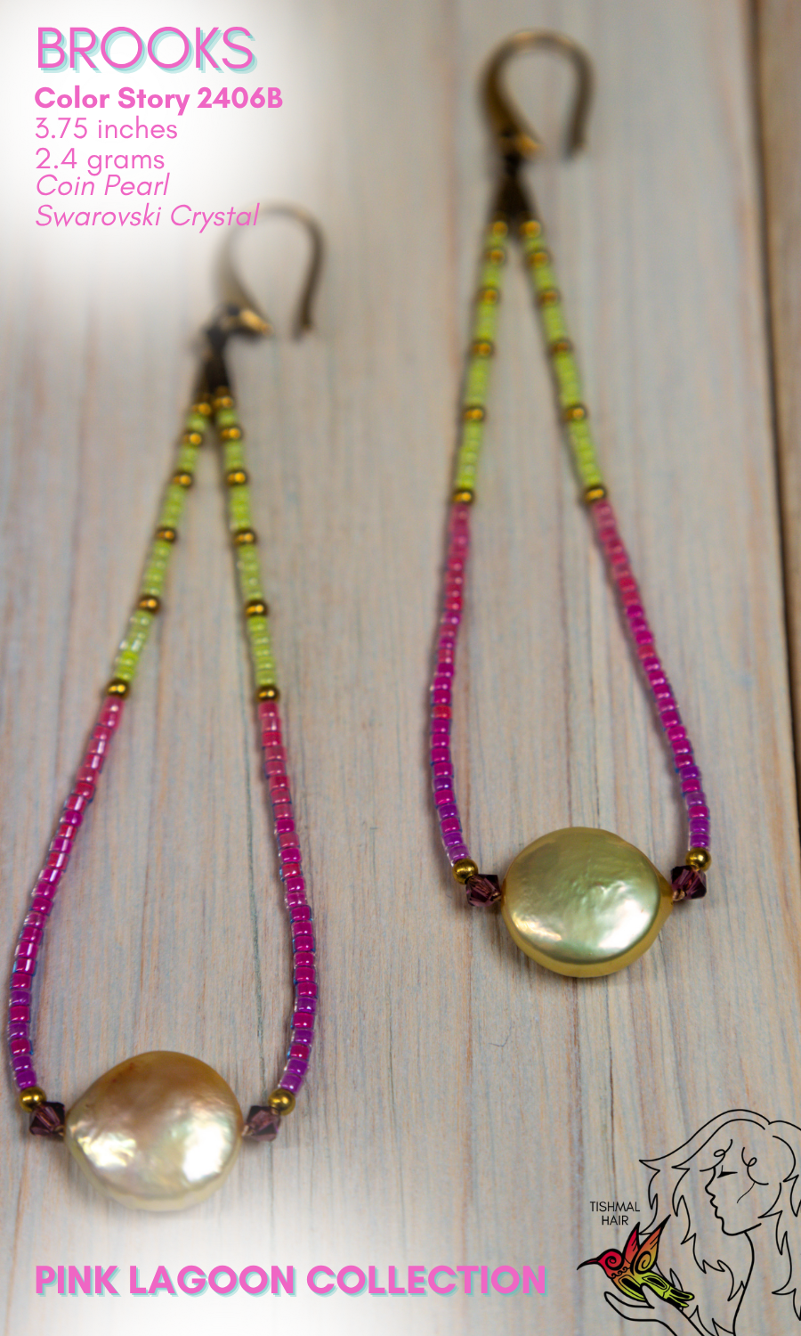 Pink Lagoon Brooks Earrings 2406B