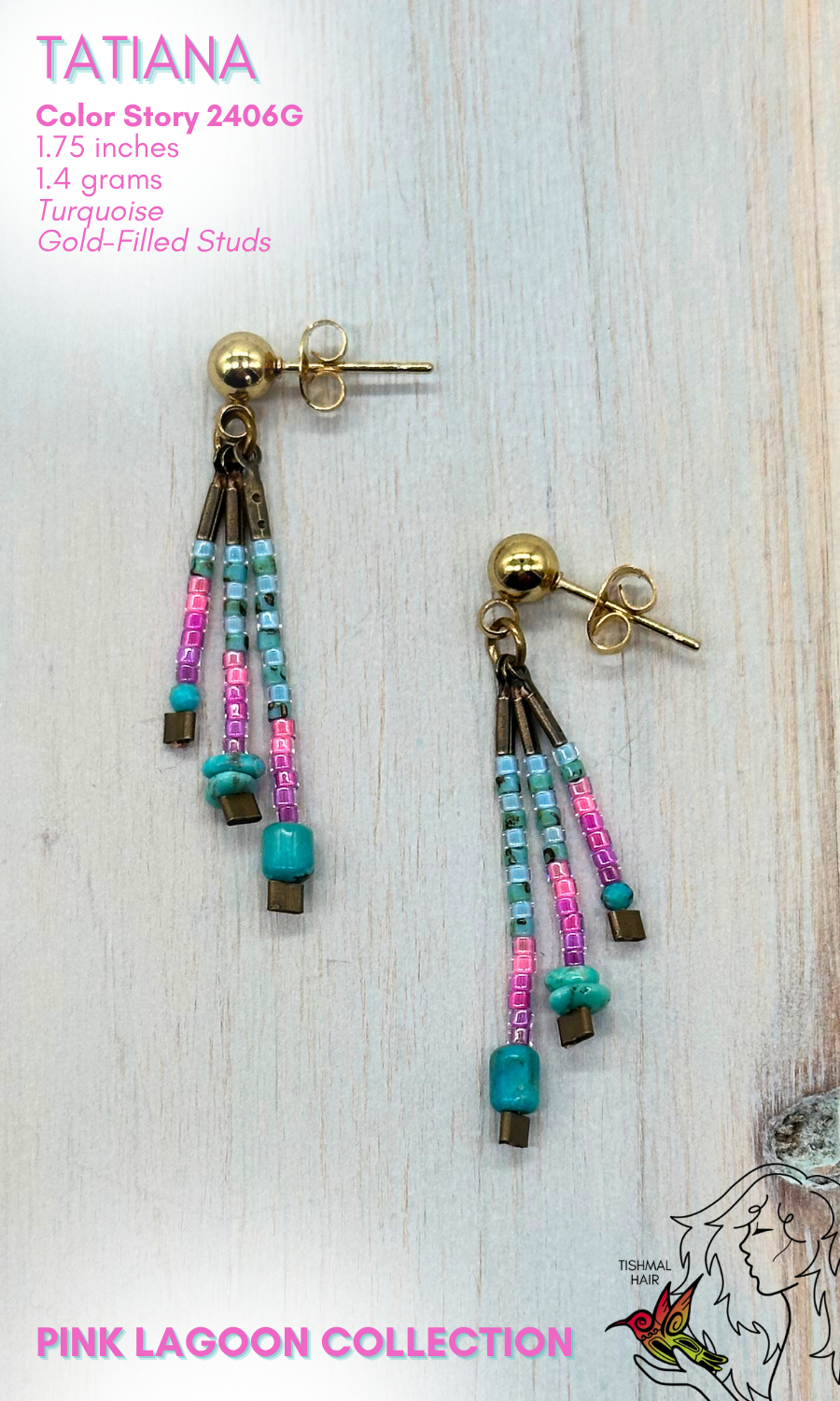 Pink Lagoon Tatiana Earrings 2406G