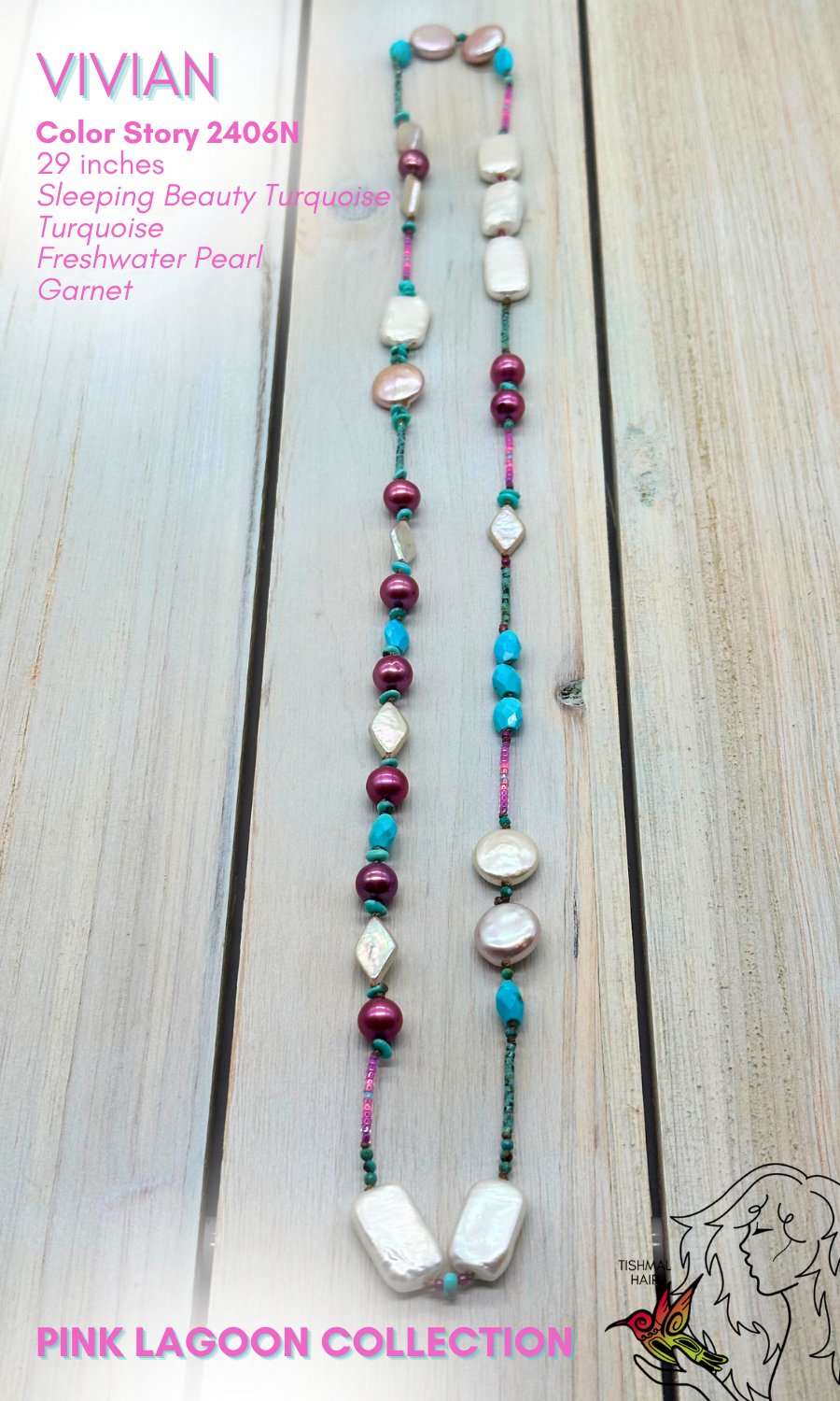 Pink Lagoon Vivian Necklace 2406N
