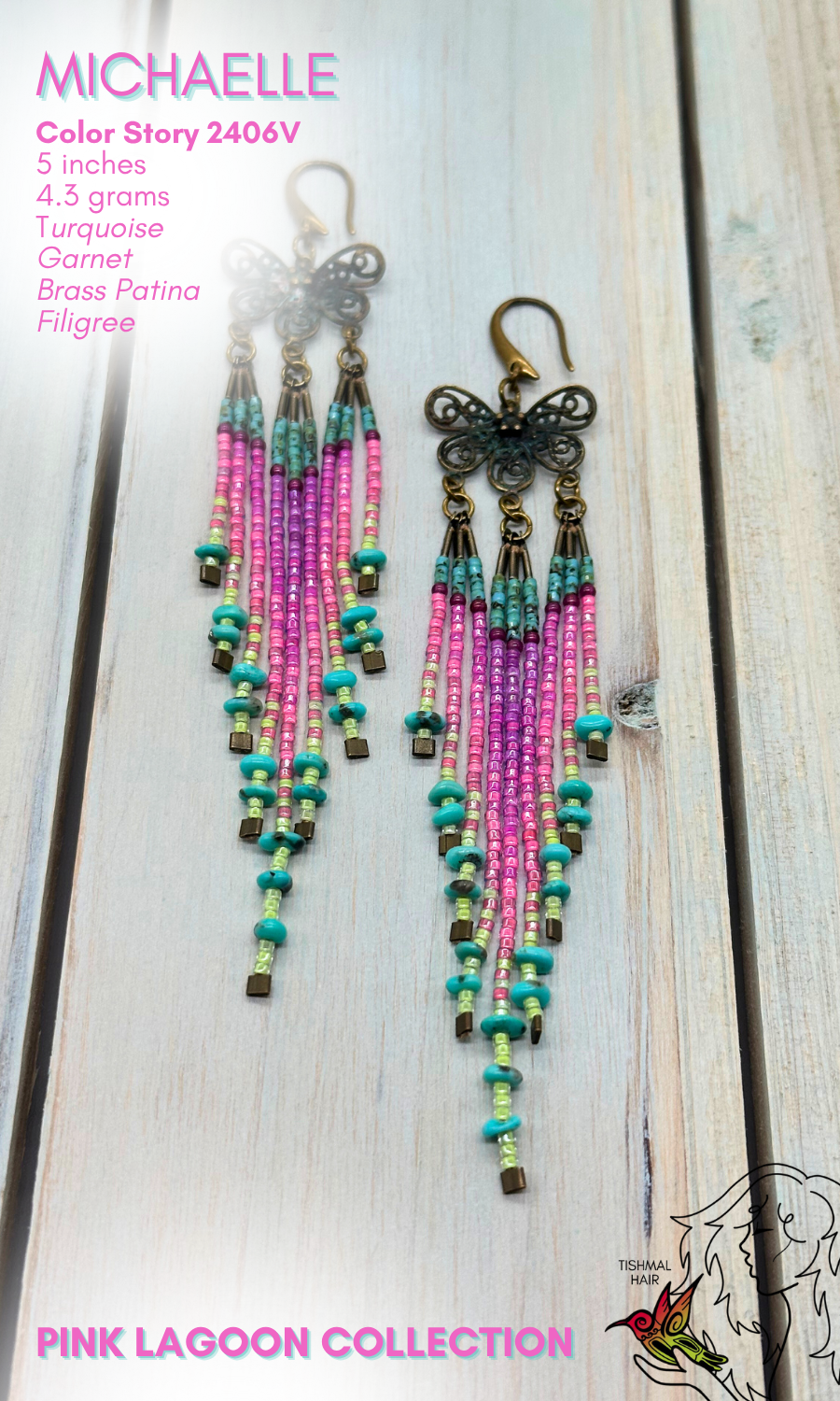 Pink Lagoon Michaelle Earrings 2406V