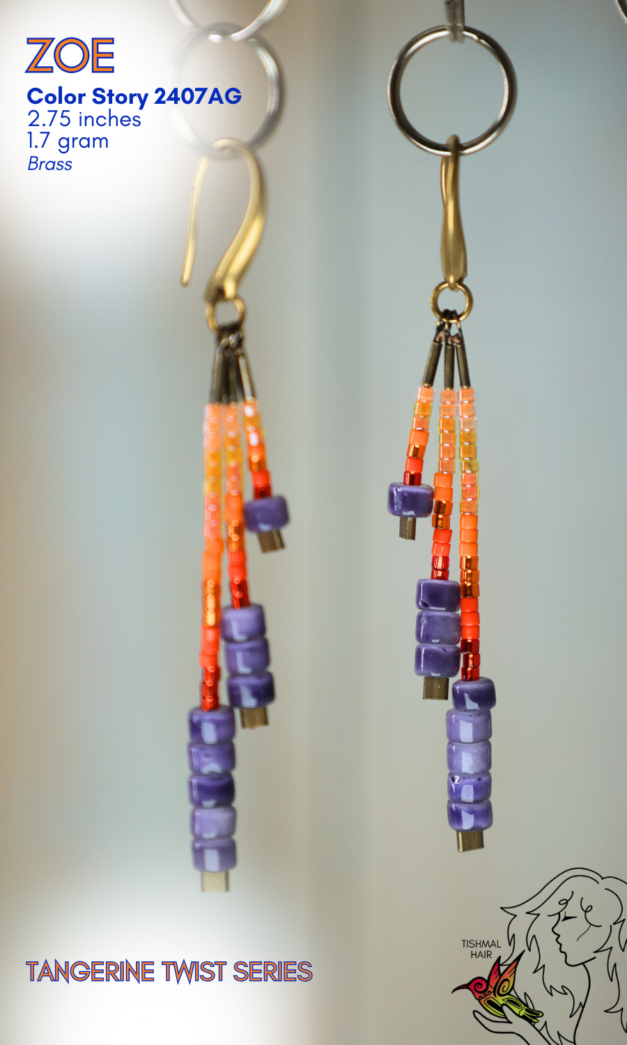 Tangerine Twist Zoe Earrings 2407AG