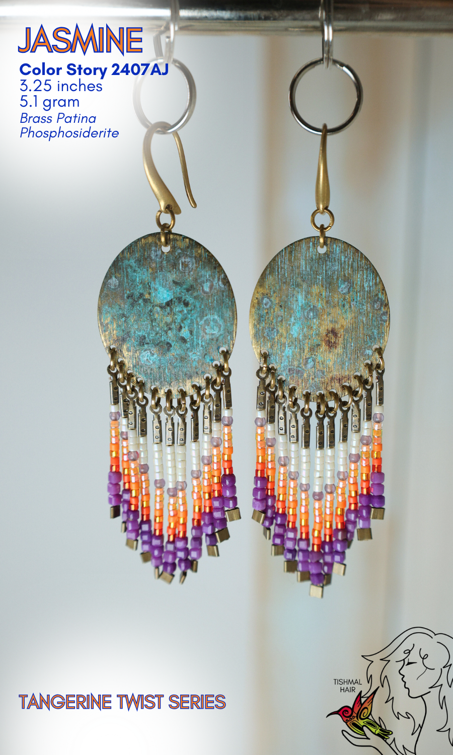 Tangerine Twist Jasmine Earrings 2407AJ