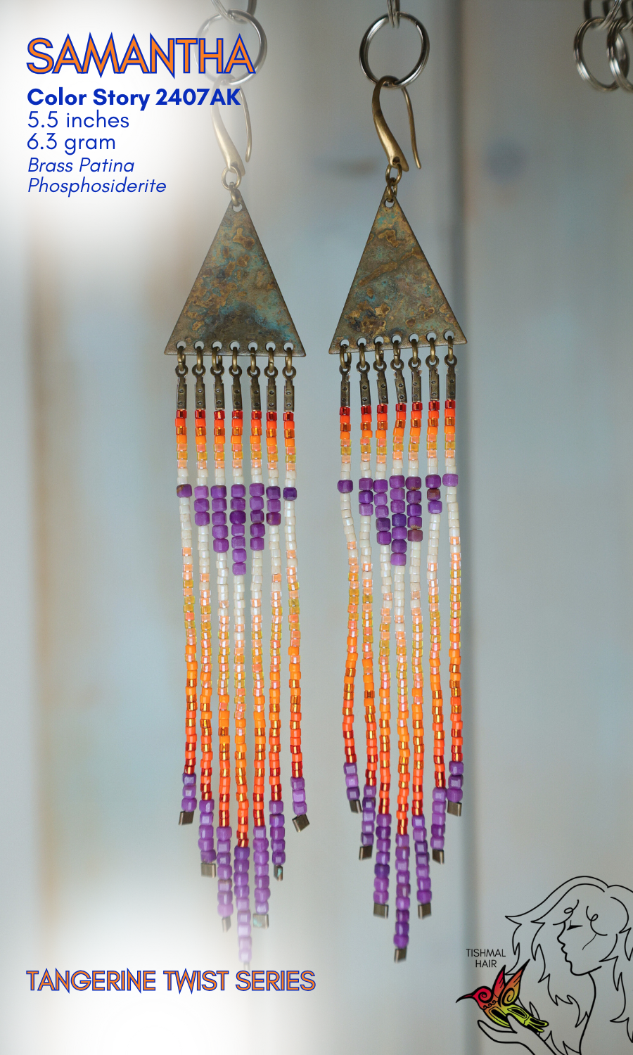 Tangerine Twist Samantha Earrings 2407AK