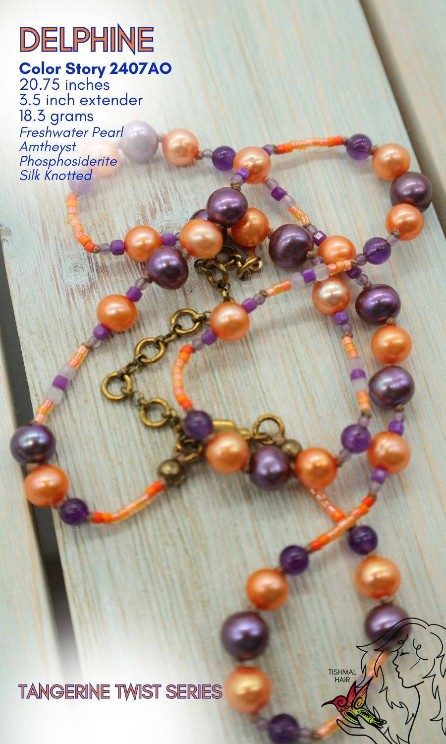 Tangerine Twist Delphine Necklace 2407AO