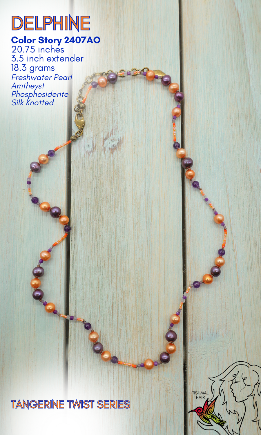 Tangerine Twist Delphine Necklace 2407AO