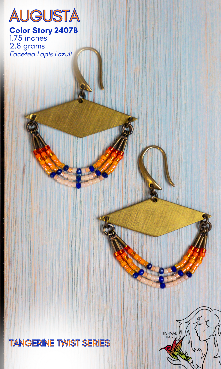 Tangerine Twist Augusta Earrings 2407B
