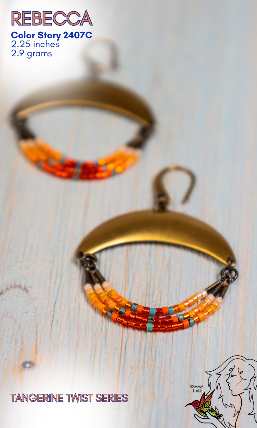 Tangerine Twist Rebecca Earrings 2407C