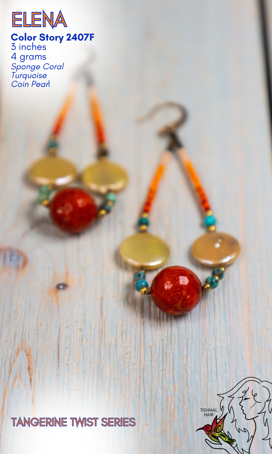 Tangerine Twist Elena Earrings 2407F