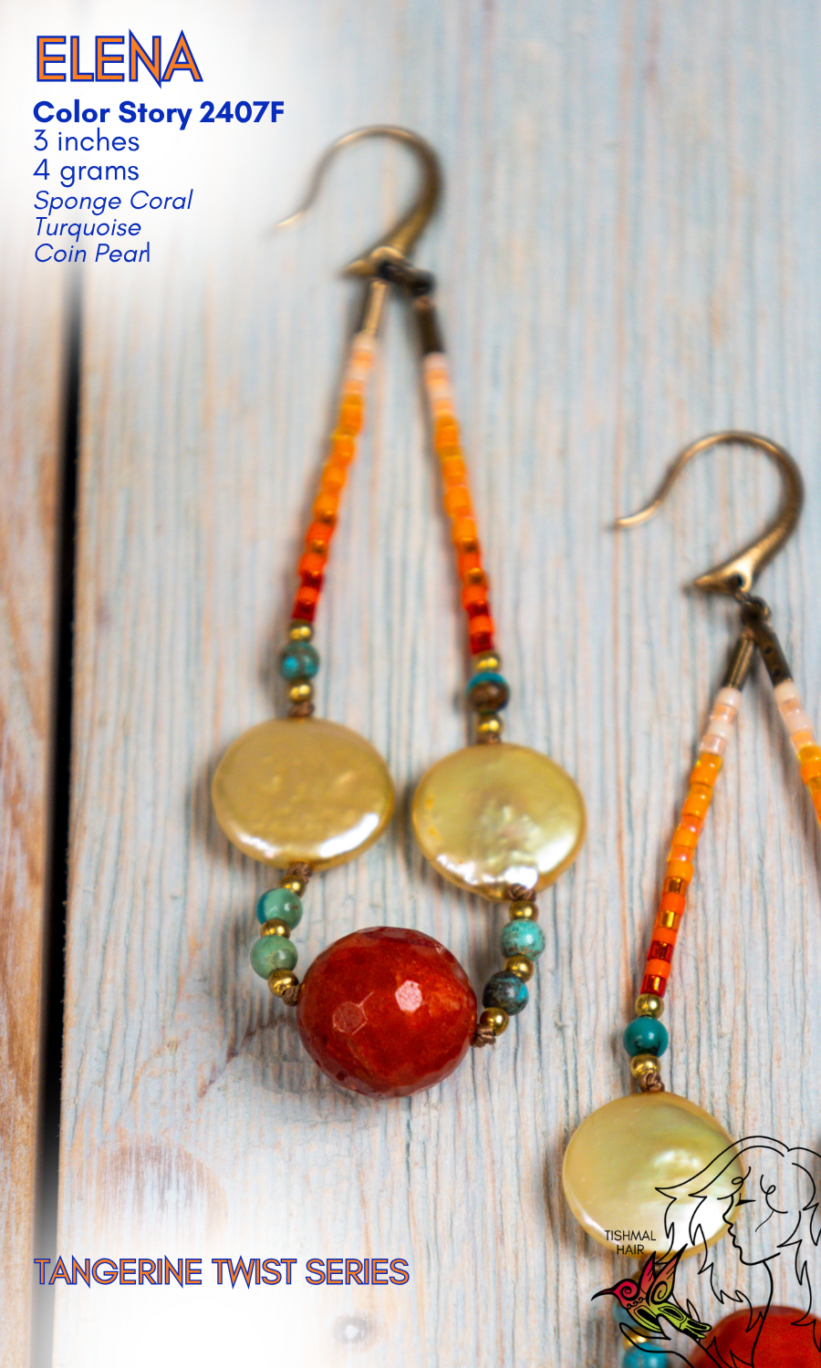 Tangerine Twist Elena Earrings 2407F