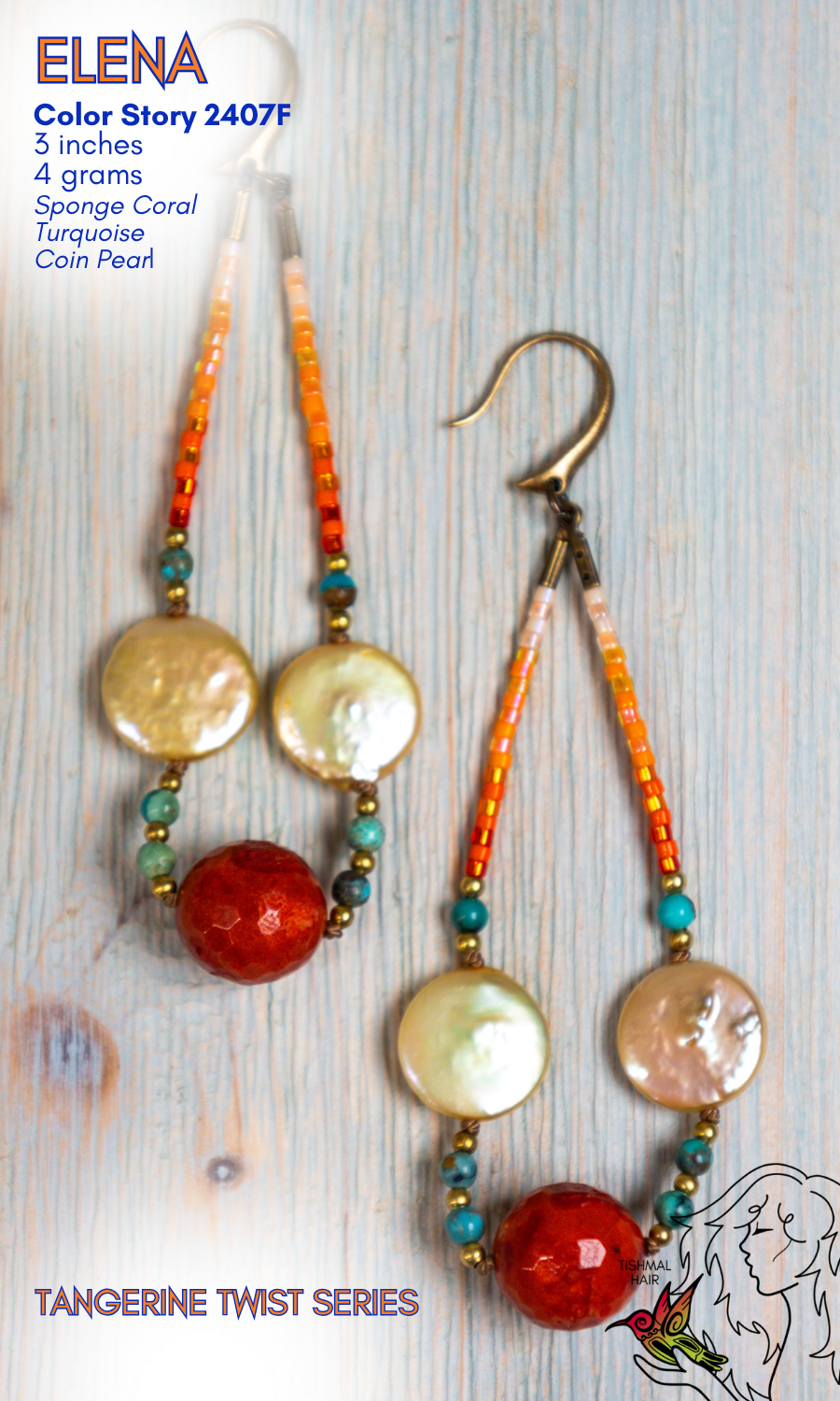 Tangerine Twist Elena Earrings 2407F