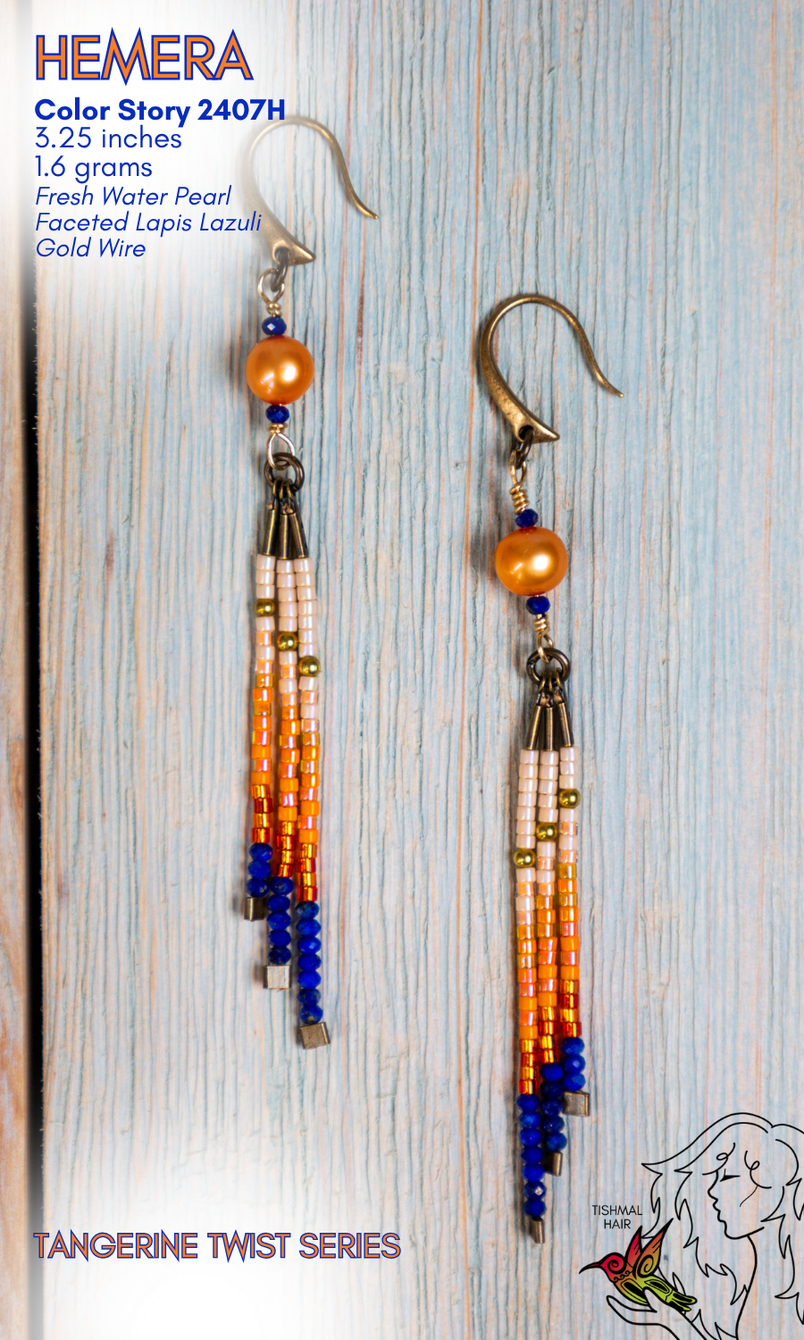 Tangerine Twist Hemera Earrings 2407H