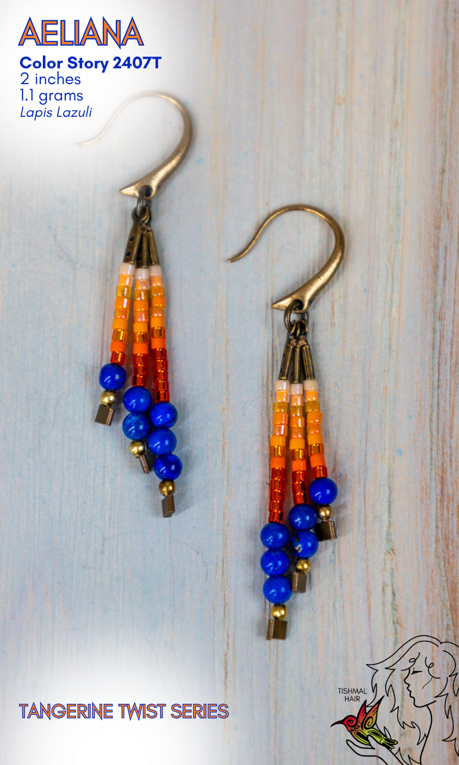 Tangerine Twist Aeliana Earrings 2407T