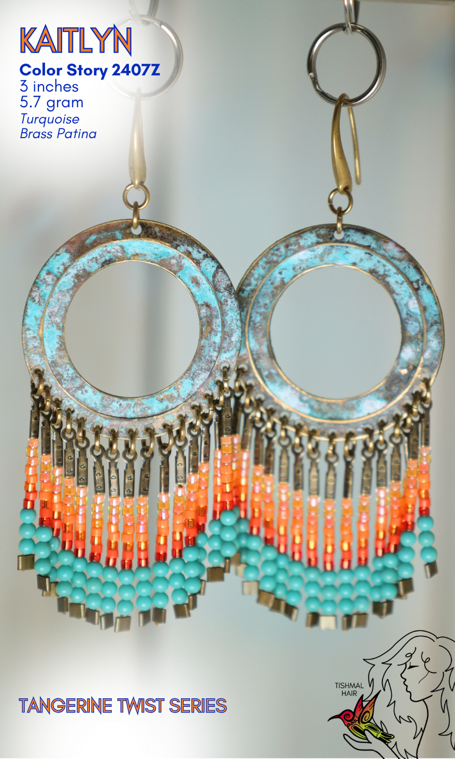 Tangerine Twist Kaitlyn Earrings 2407Z