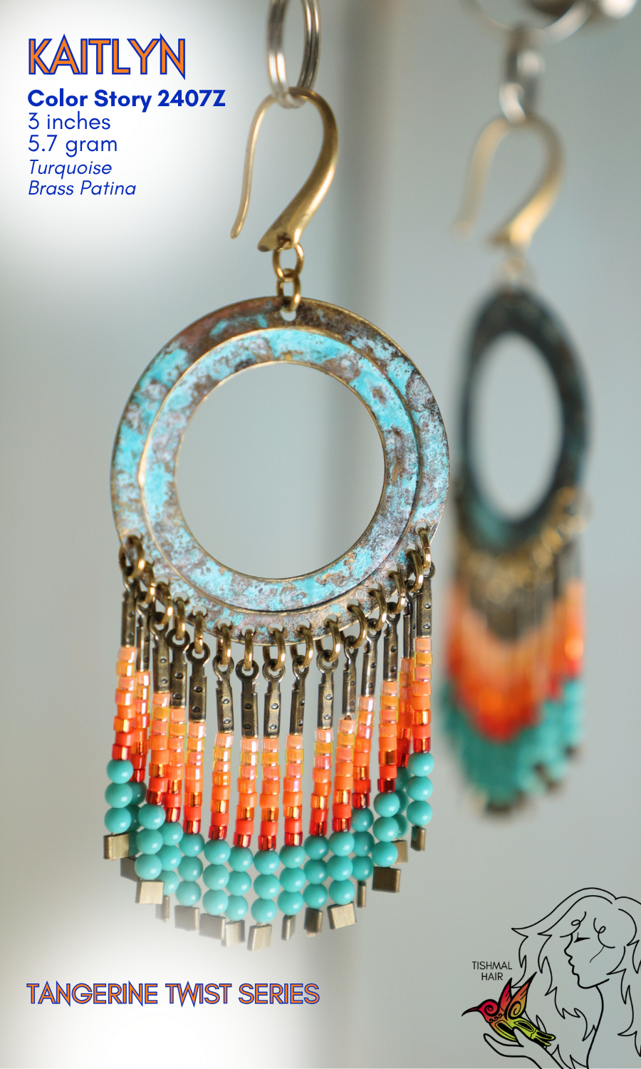 Tangerine Twist Kaitlyn Earrings 2407Z