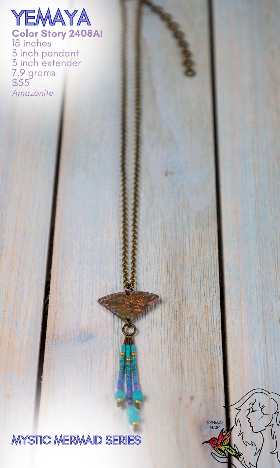 Mystic Mermaid Yemaya Necklace 2408AI