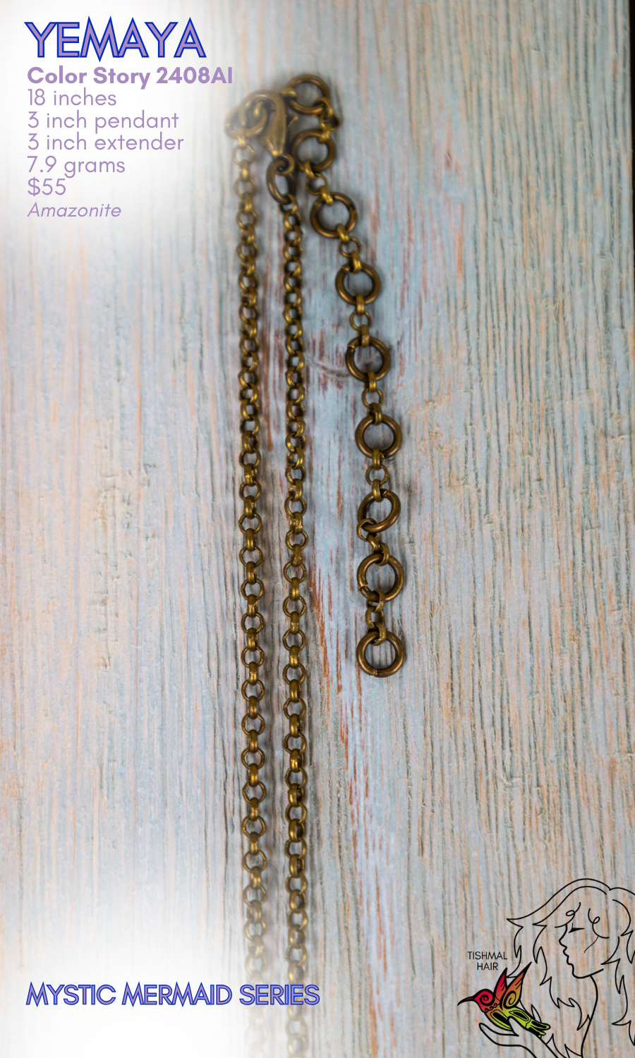 Mystic Mermaid Yemaya Necklace 2408AI