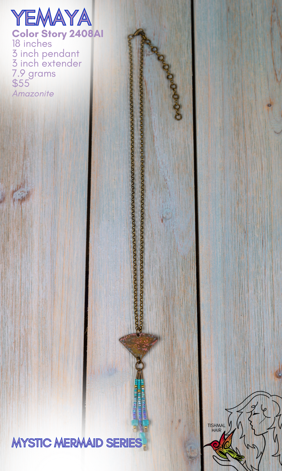 Mystic Mermaid Yemaya Necklace 2408AI