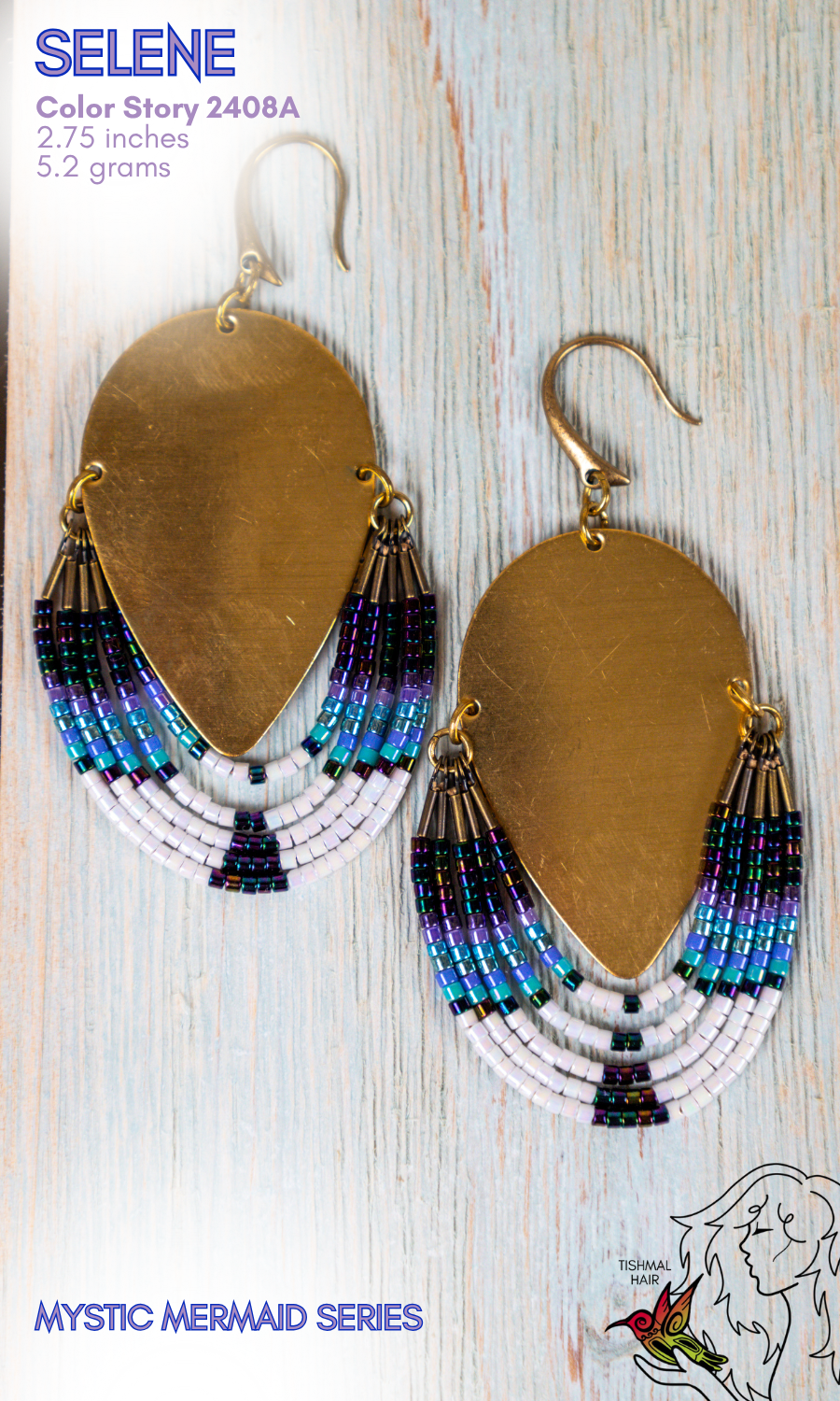 Mystic Mermaid Selene Earrings 2408A