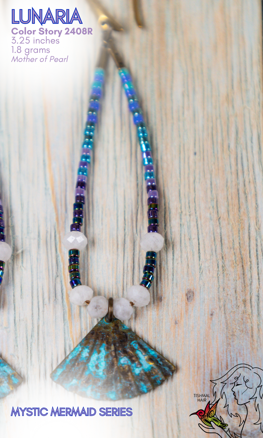 Mystic Mermaid Lunaria Earrings 2408R