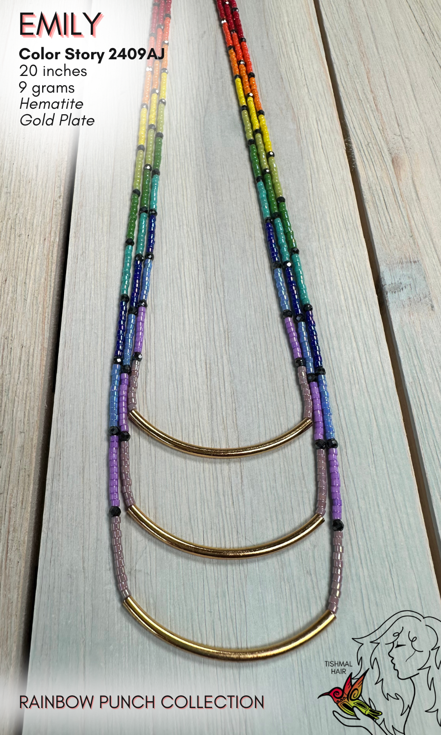 Rainbow Punch Emily Necklace 2409AJ