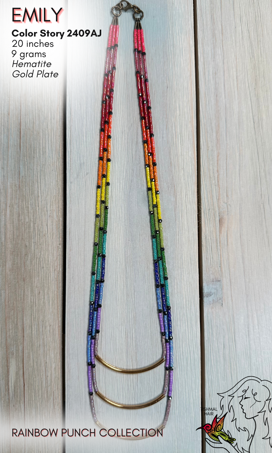 Rainbow Punch Emily Necklace 2409AJ